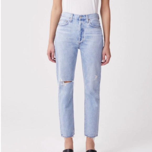 Agolde High Rise Riley Cropped Jeans - Picture 9 of 10